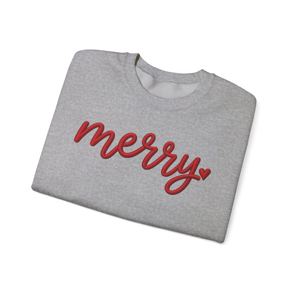 Merry Script Sweatshirt — Cozy Holiday Crewneck