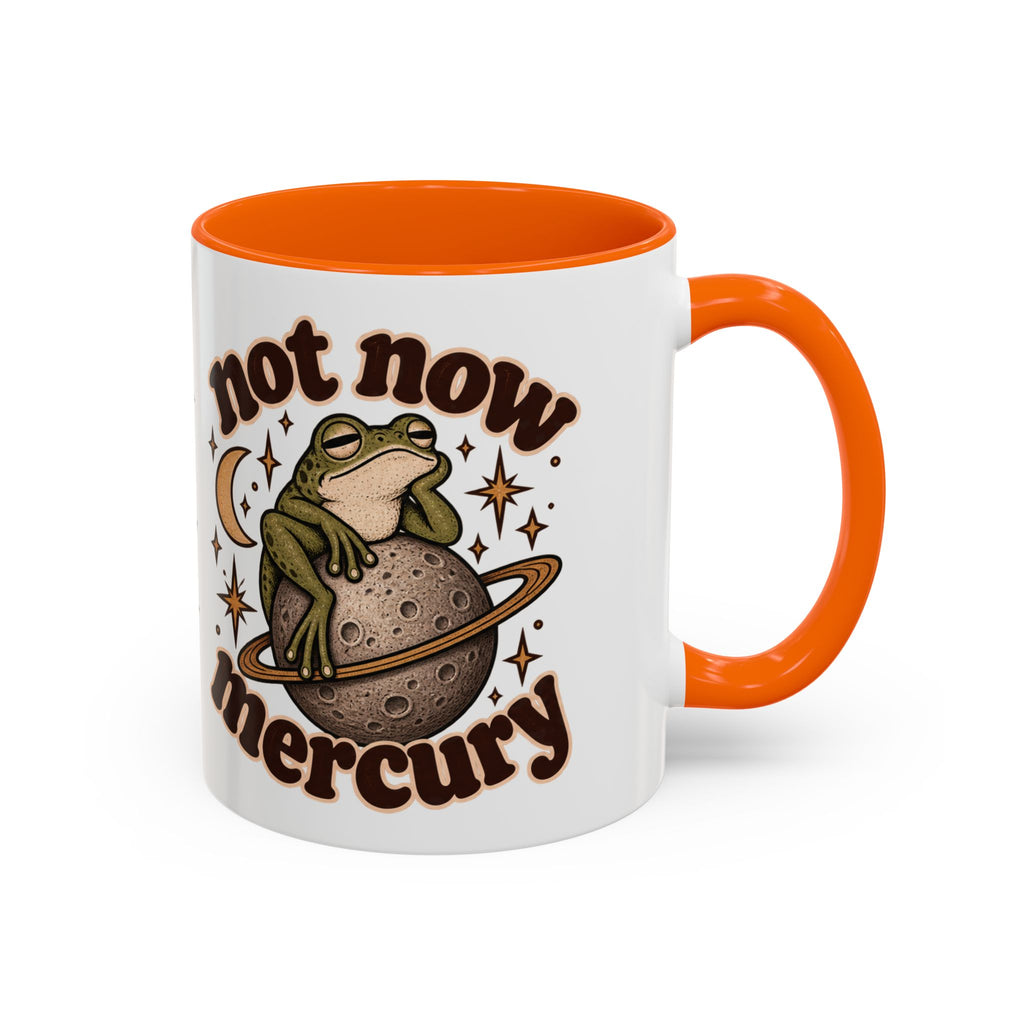 Not Now Mercury Mug — Retro Frog & Planet Ceramic Coffee Mug