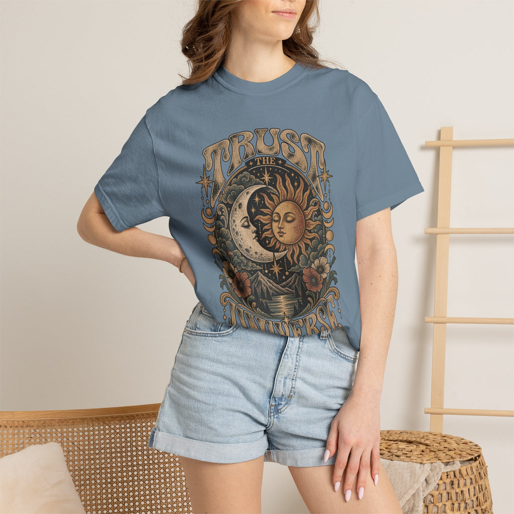 Trust the Universe T-Shirt — Vintage Sun & Moon Graphic