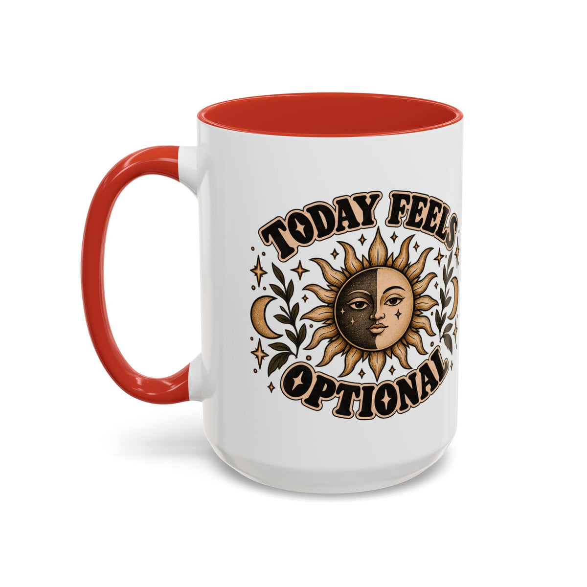Today Feels Optional Mug — Vintage Sun & Moon Ceramic Coffee Mug