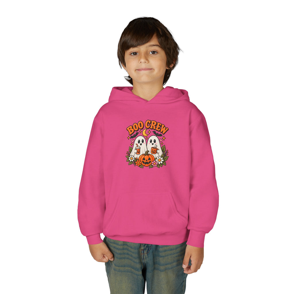 Youth 'Boo Crew' Halloween Hoodie — Cute Ghosts & Pumpkin Kids Sweatshirt