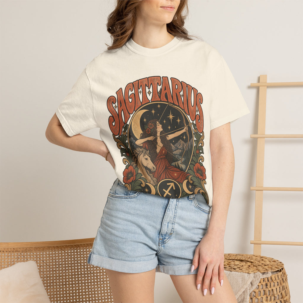 Sagittarius Zodiac T-Shirt — Retro Astrology Archer Design