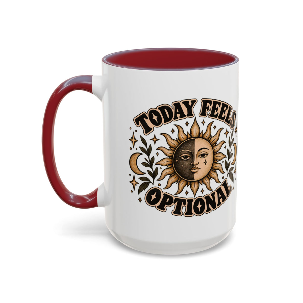 Today Feels Optional Mug — Vintage Sun & Moon Ceramic Coffee Mug