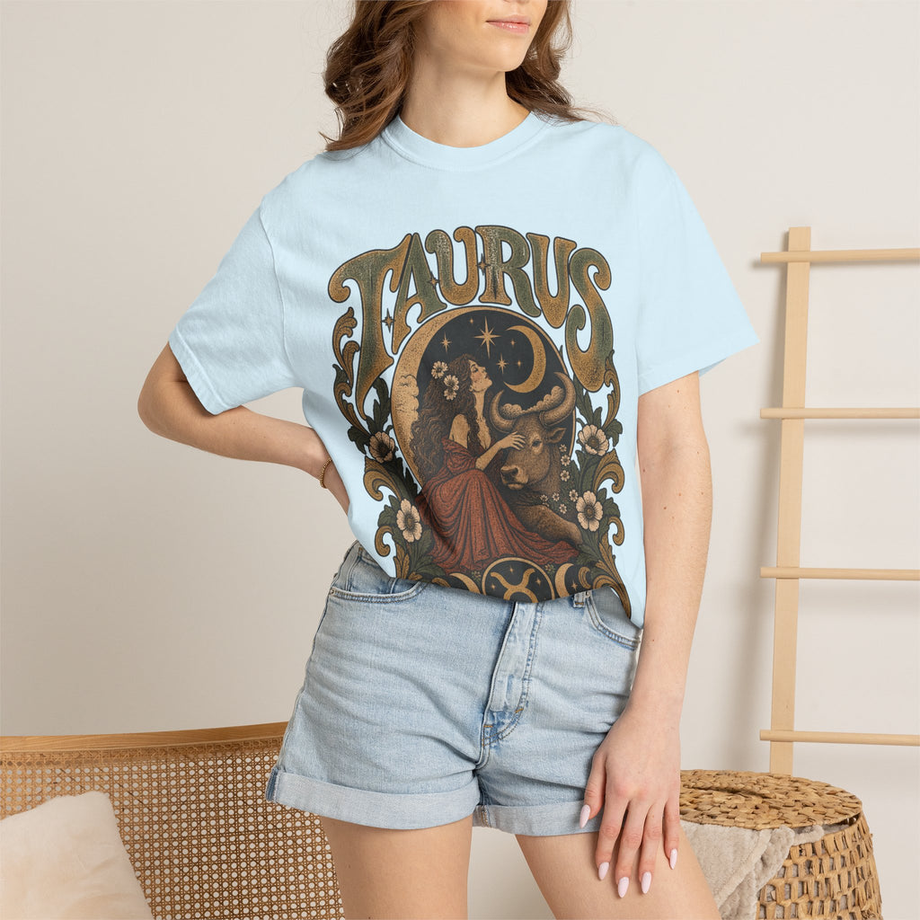 Taurus Zodiac T‑Shirt — Vintage Astrological Bull Graphic
