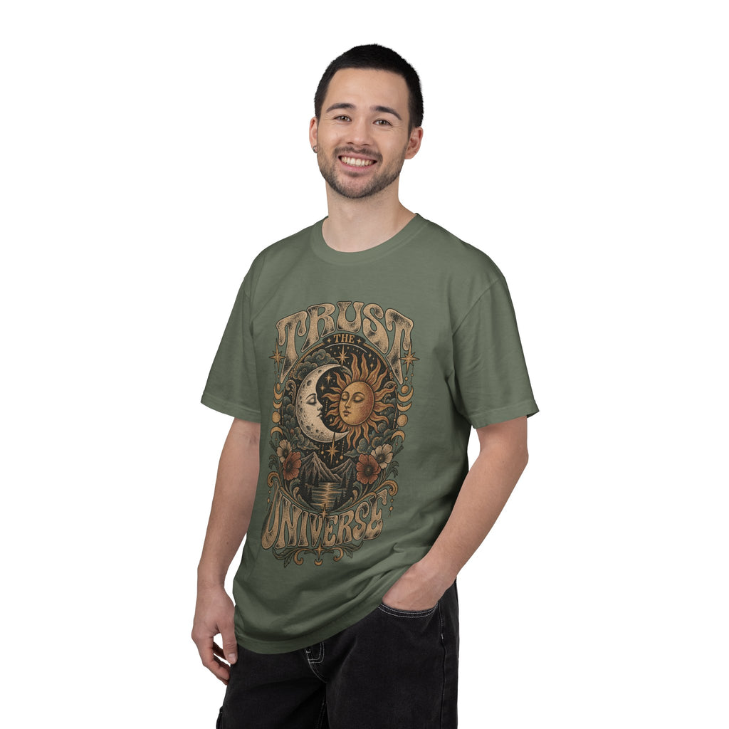 Trust the Universe T-Shirt — Vintage Sun & Moon Graphic