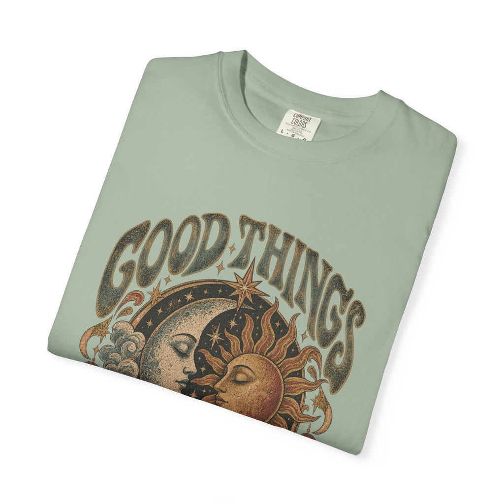Good Things Take Time Tee — Vintage Sun & Moon Graphic T-Shirt