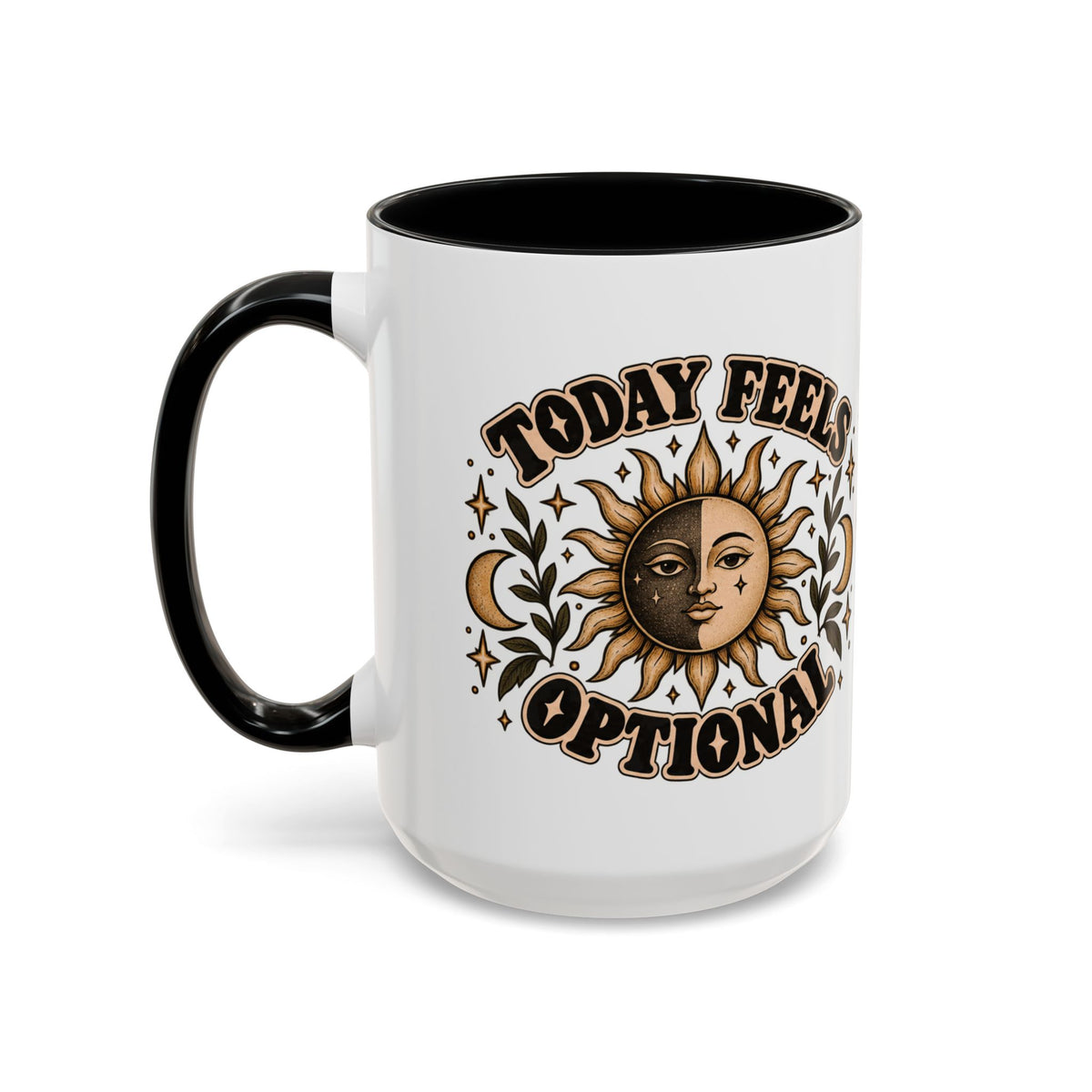 Today Feels Optional Mug — Vintage Sun & Moon Ceramic Coffee Mug