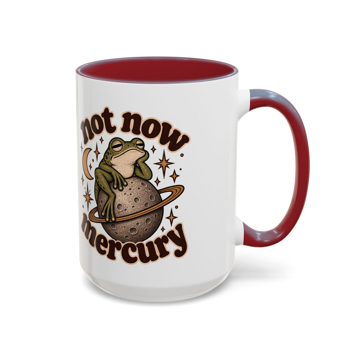 Not Now Mercury Mug — Retro Frog & Planet Ceramic Coffee Mug