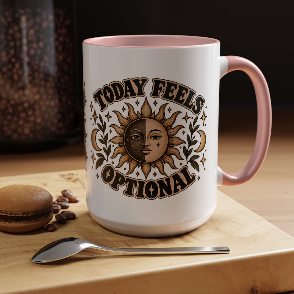 Today Feels Optional Mug — Vintage Sun & Moon Ceramic Coffee Mug