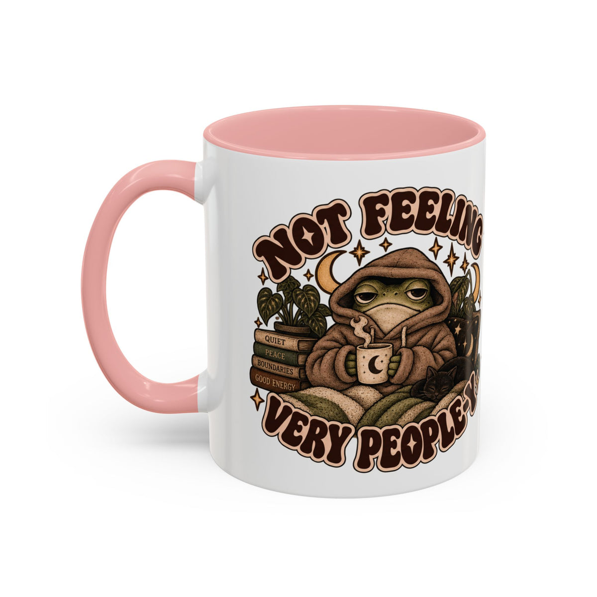 Not Feeling Very Peopley Mug — Cozy Frog Introvert Ceramic Coffee Mug