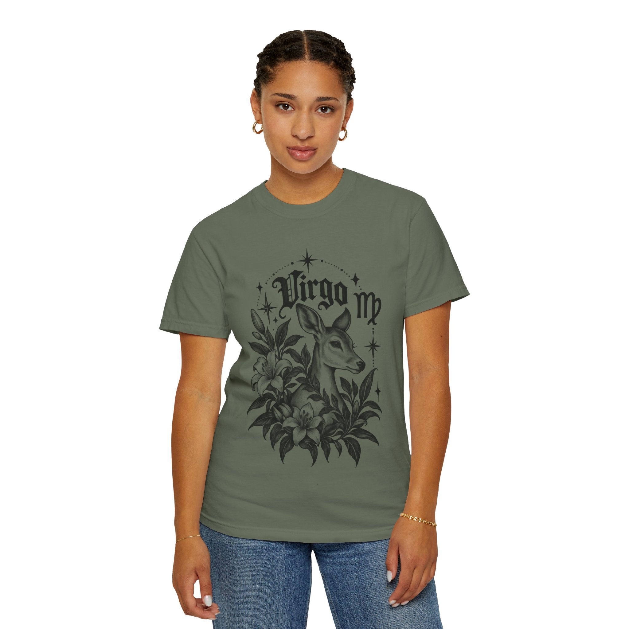 Virgo Zodiac T-Shirt — 'Virgo ' Floral Deer Astrology Tee