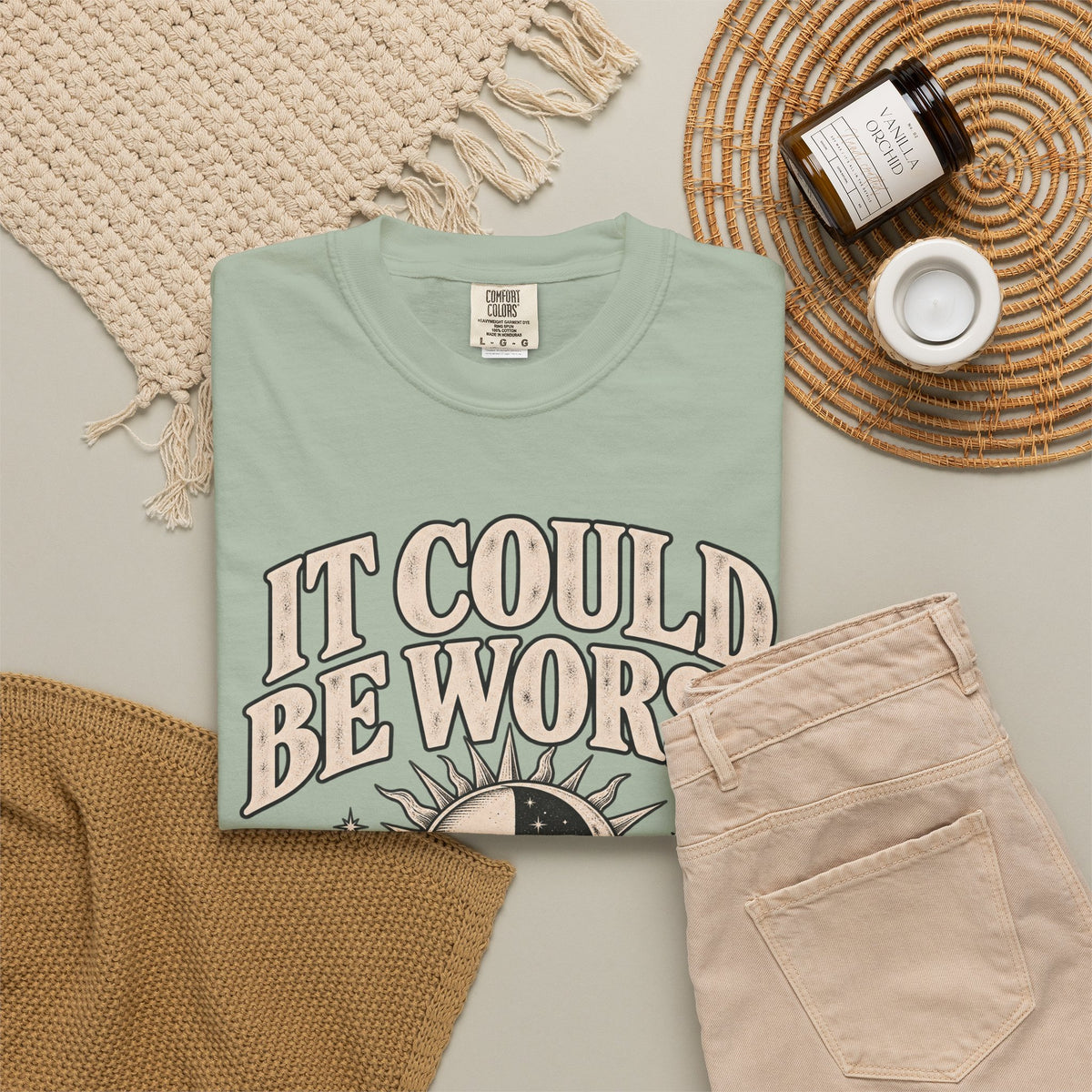 It Could Be Worse Tee — Vintage Sun & Moon Graphic T-Shirt