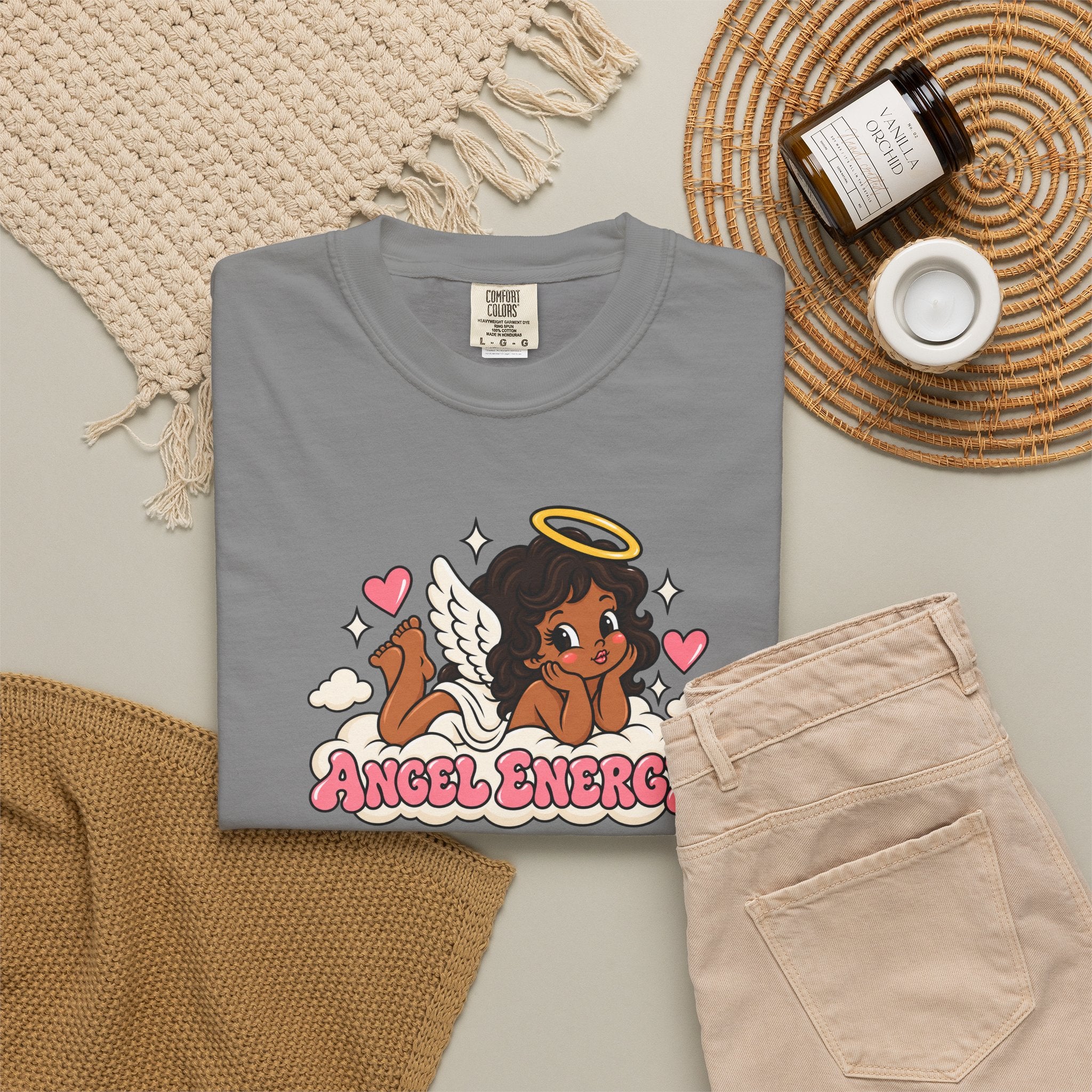 Angel Energy T-Shirt — Cute Retro Angel Graphic Tee