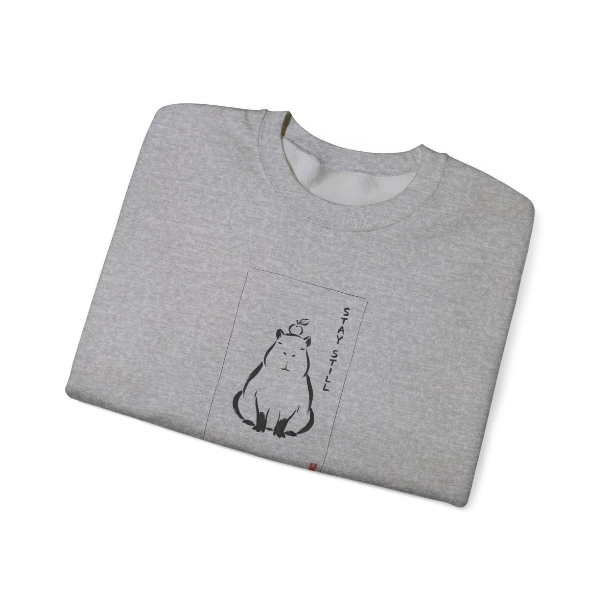 Calm Anime-style Capybara Sweatshirt | Japanese Ink Cat Aesthetic
