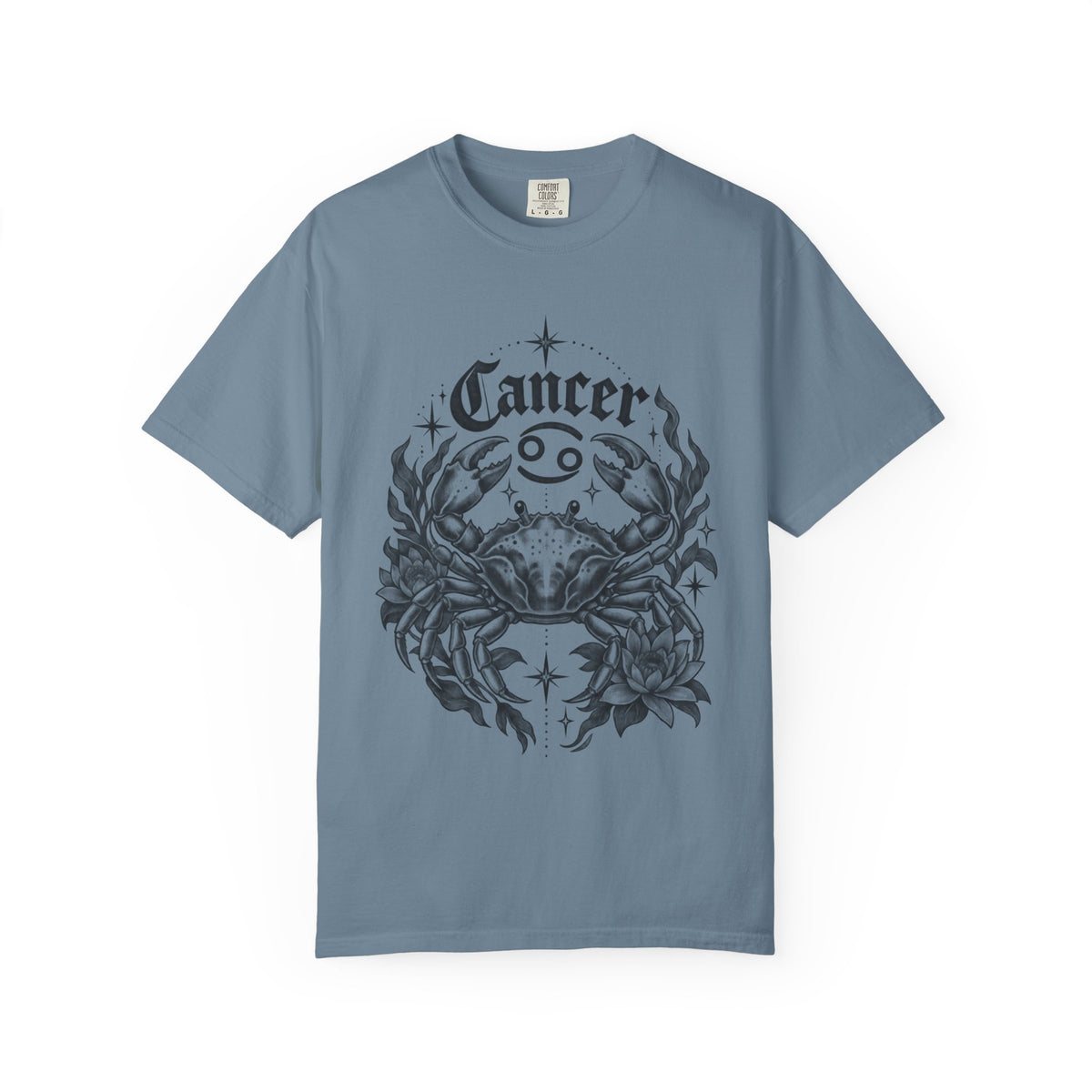 Cancer Floral Crab Zodiac Tee — Astrology Graphic T-Shirt