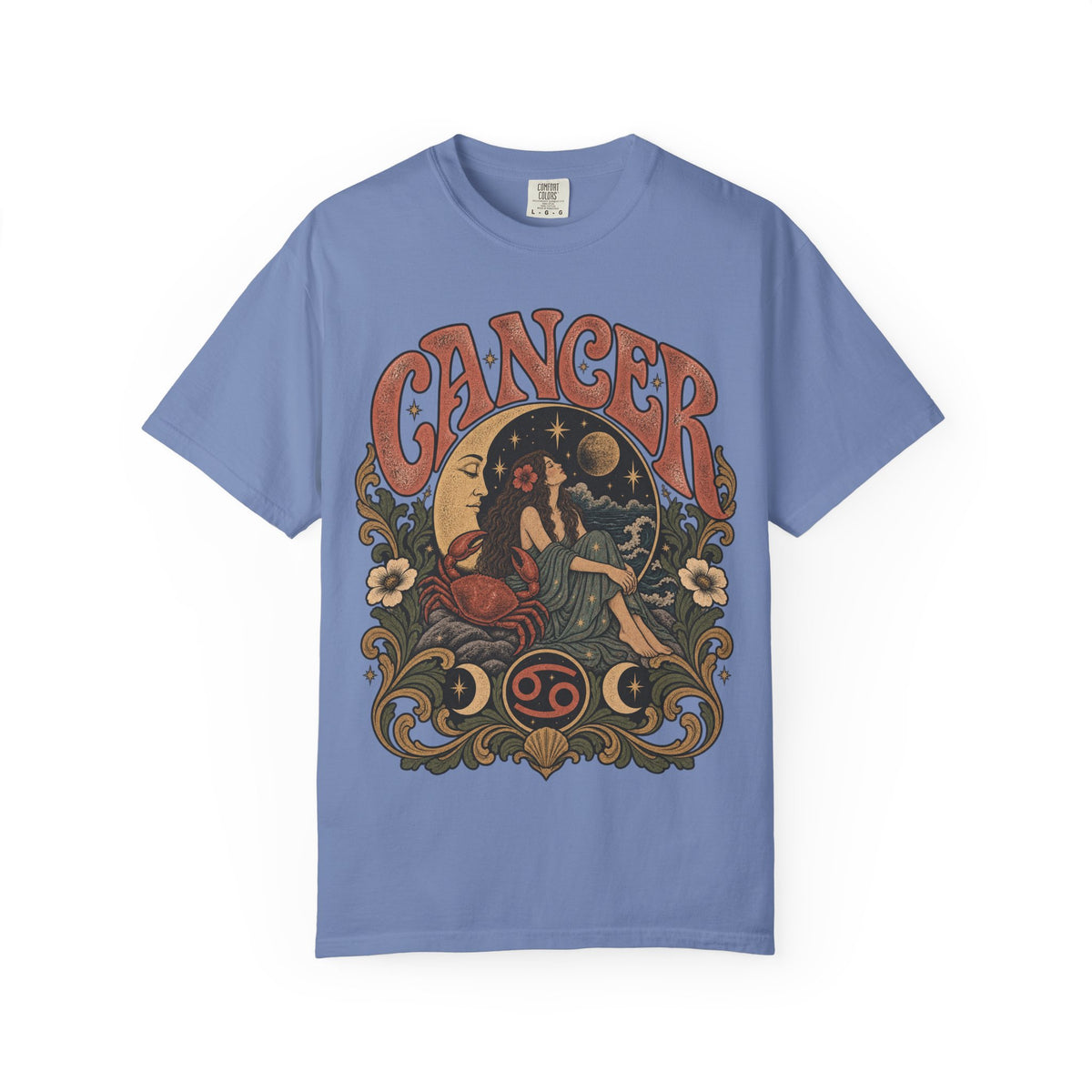 Cancer Zodiac T‑Shirt — Vintage Astrology Tee (Cancer Zodiac Sign)