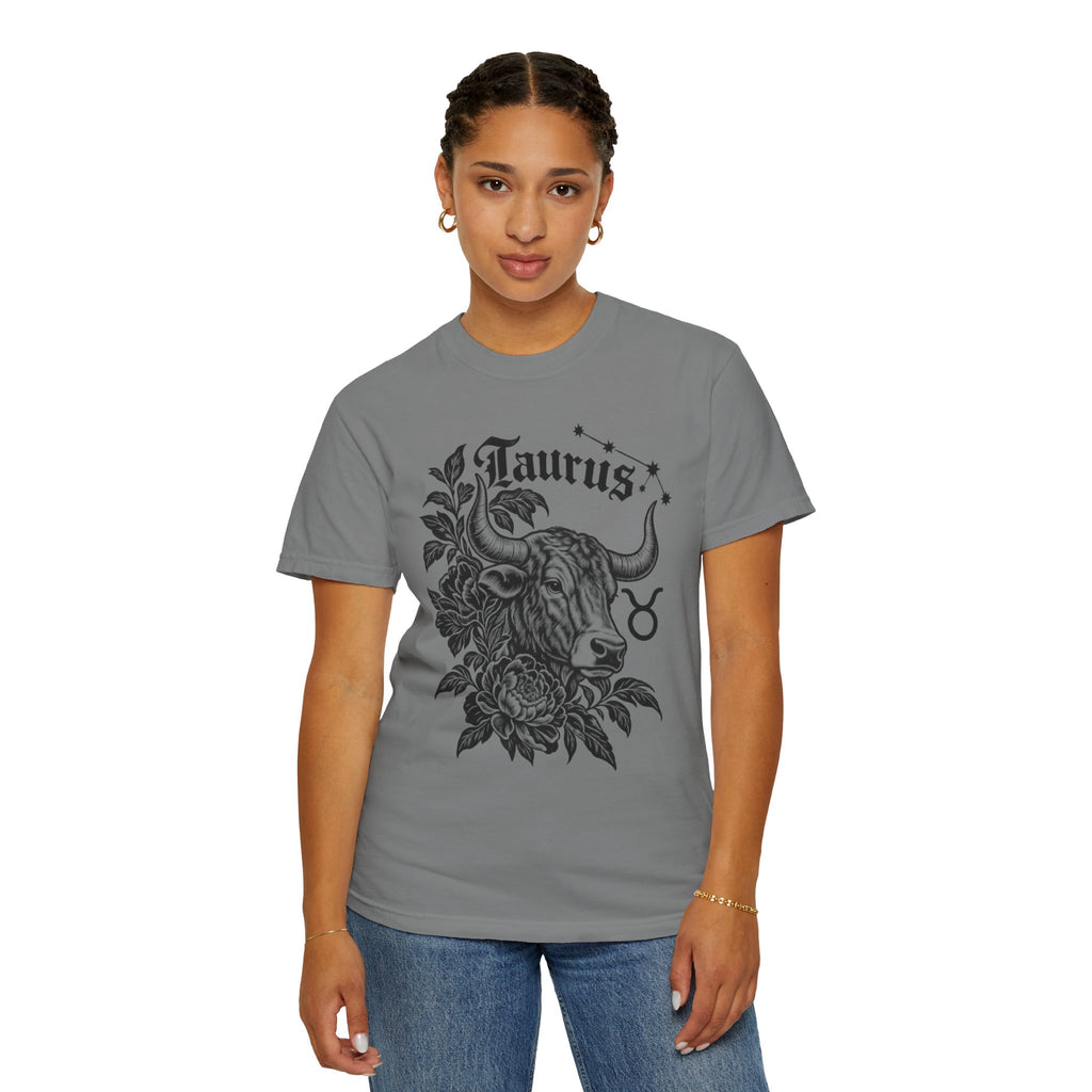 Taurus Zodiac T-Shirt — Floral Bull Astrology Tee