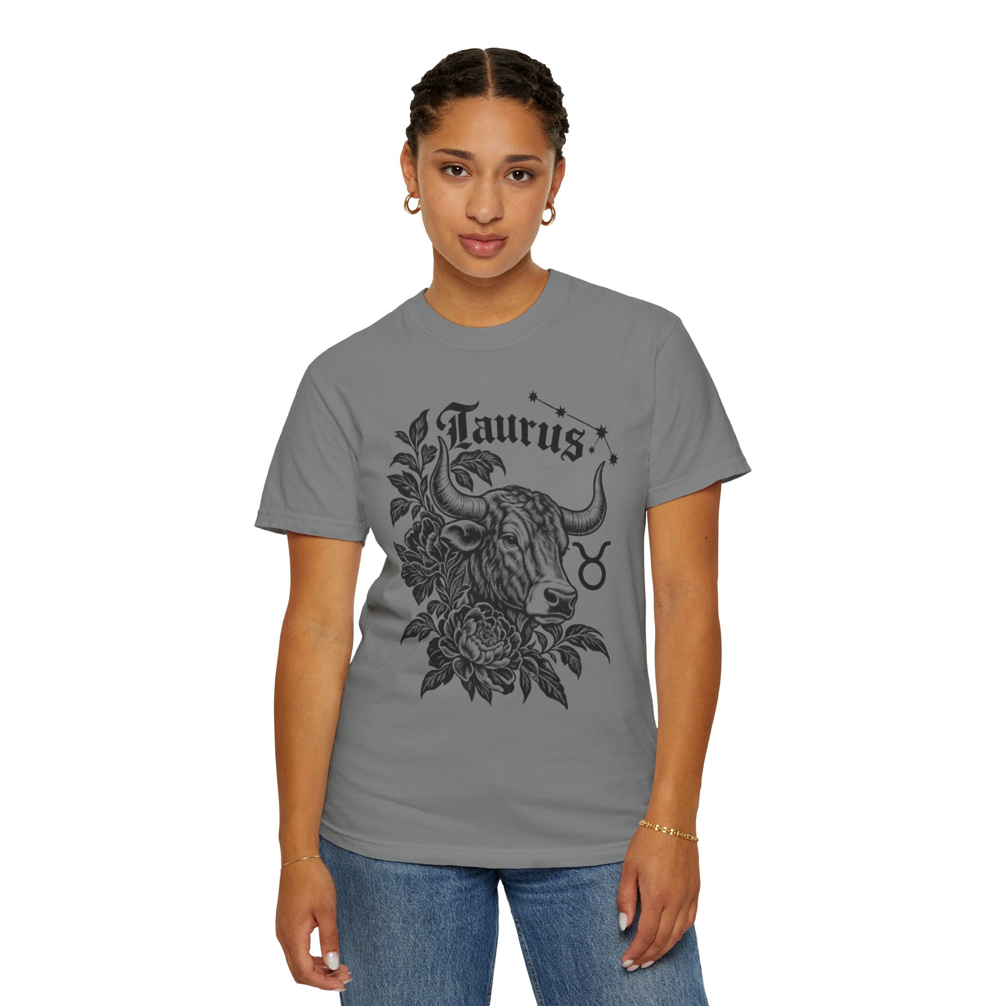 Taurus Zodiac T-Shirt — Floral Bull Astrology Tee