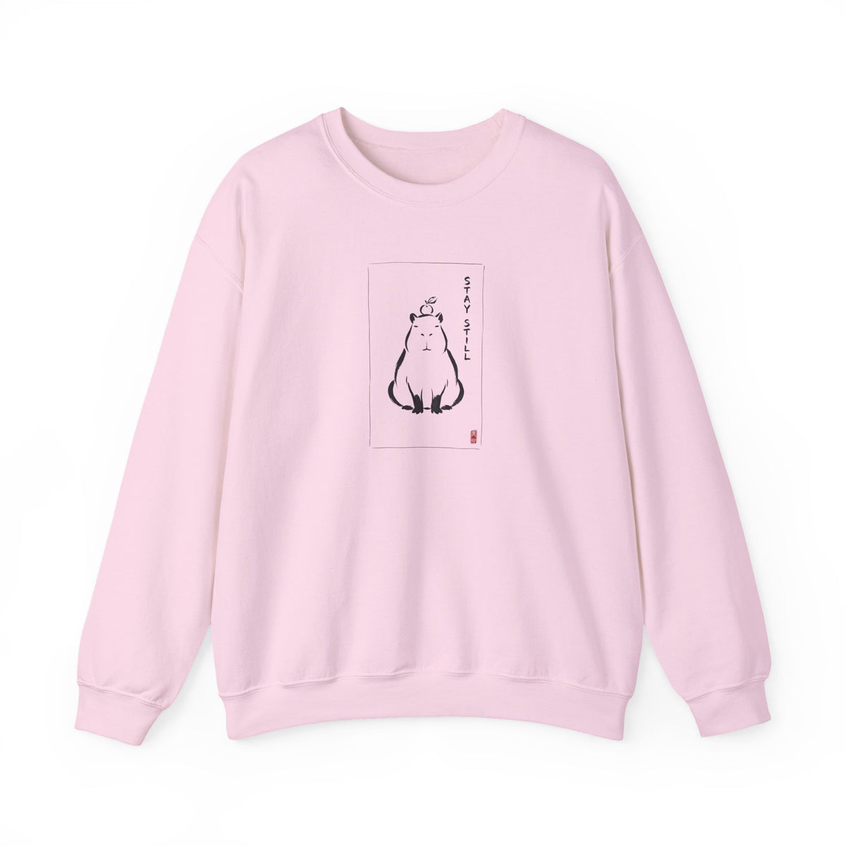Calm Anime-style Capybara Sweatshirt | Japanese Ink Cat Aesthetic
