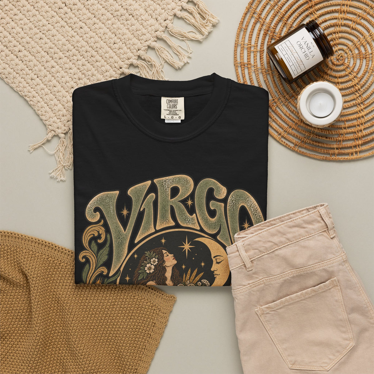Vintage Virgo Zodiac Tee — Retro Celestial Astrology T-Shirt