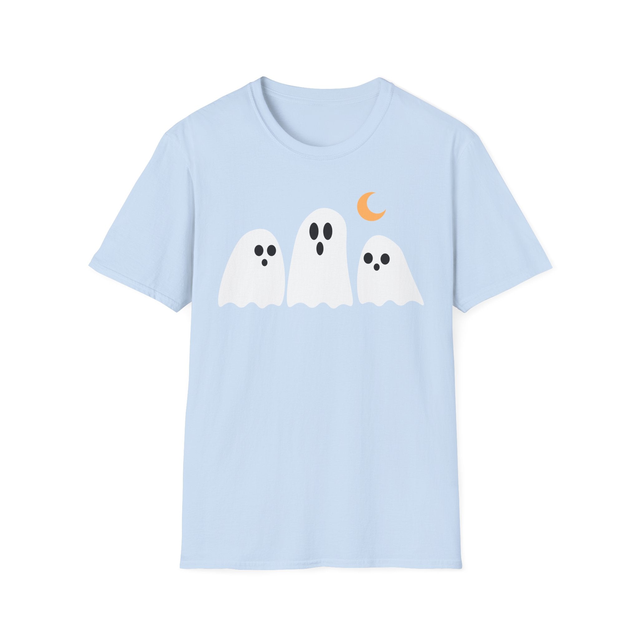 Cute Ghosts T-Shirt – Playful Halloween Moon Graphic Tee