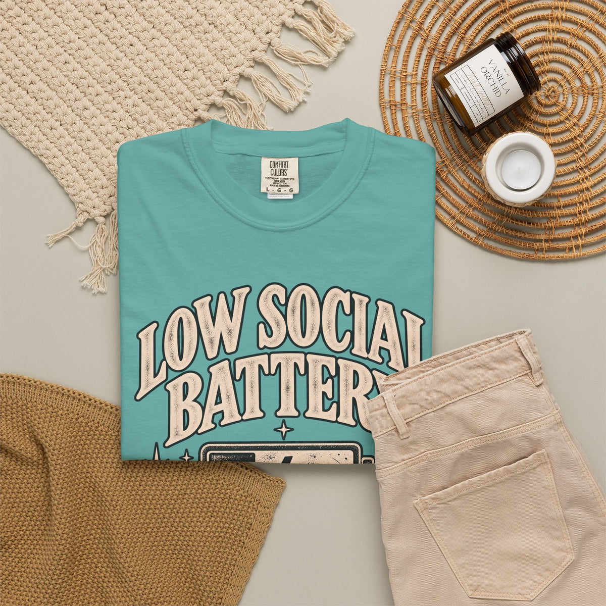 Low Social Battery Tee — Funny Introvert Graphic T-Shirt