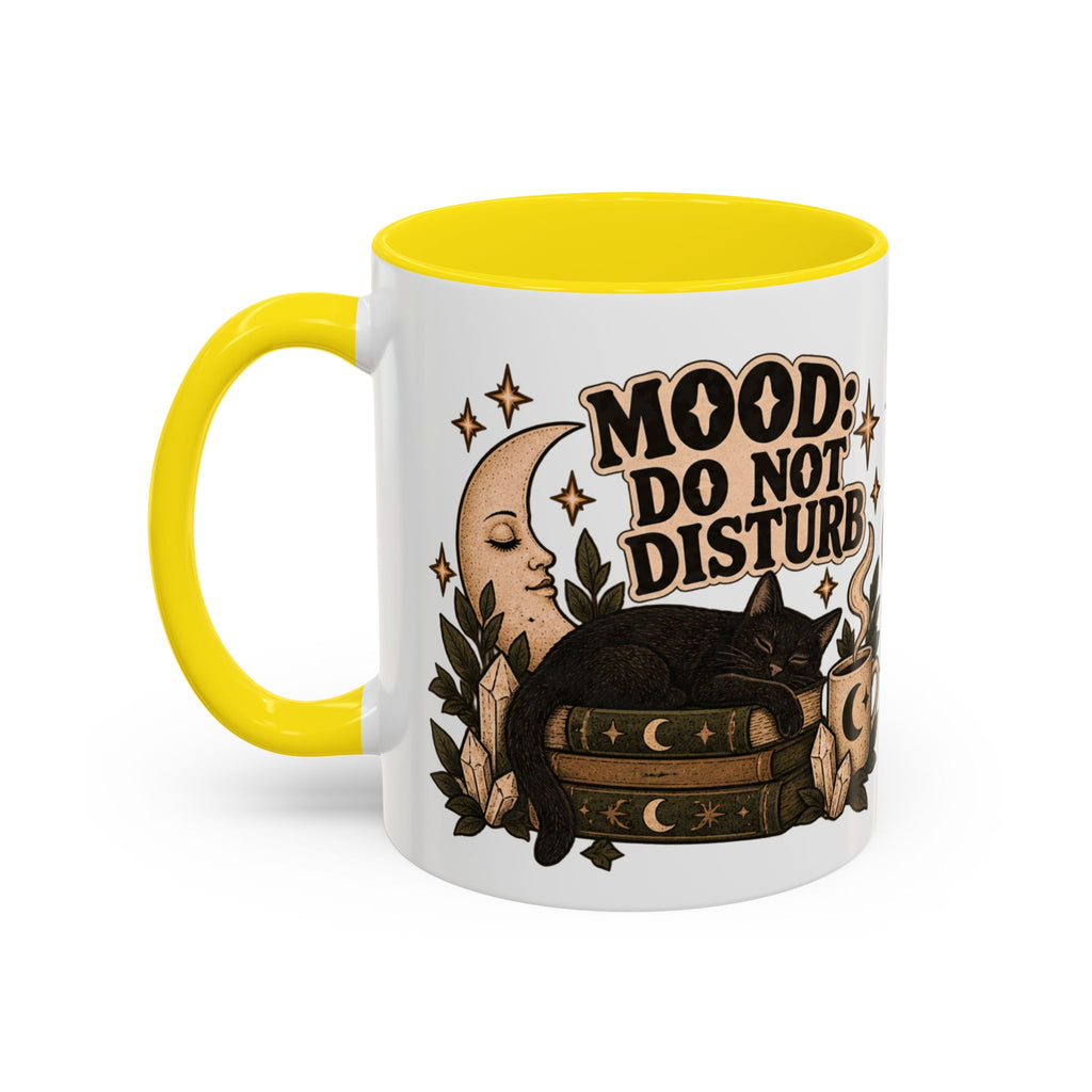 Mood: Do Not Disturb Mug — Sleepy Cat & Moon Ceramic Coffee Mug
