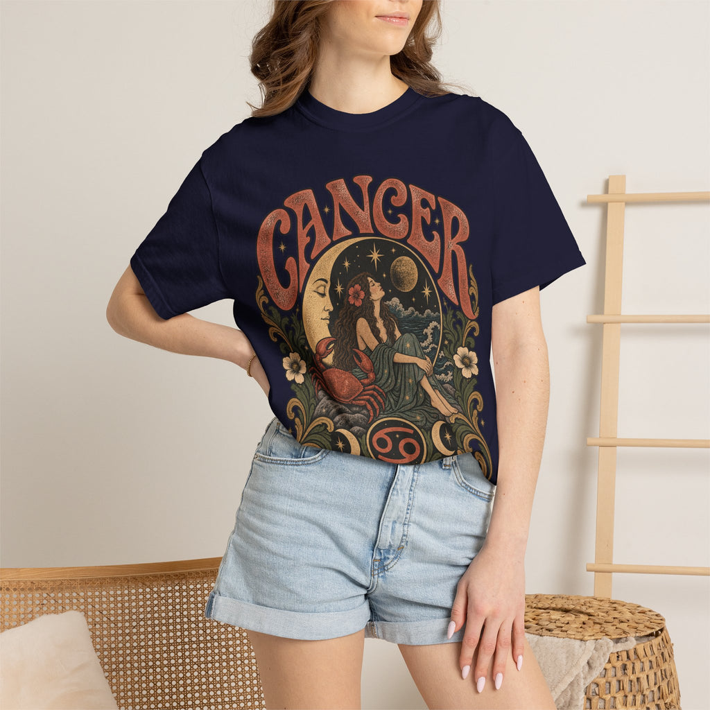 Cancer Zodiac T‑Shirt — Vintage Astrology Tee (Cancer Zodiac Sign)