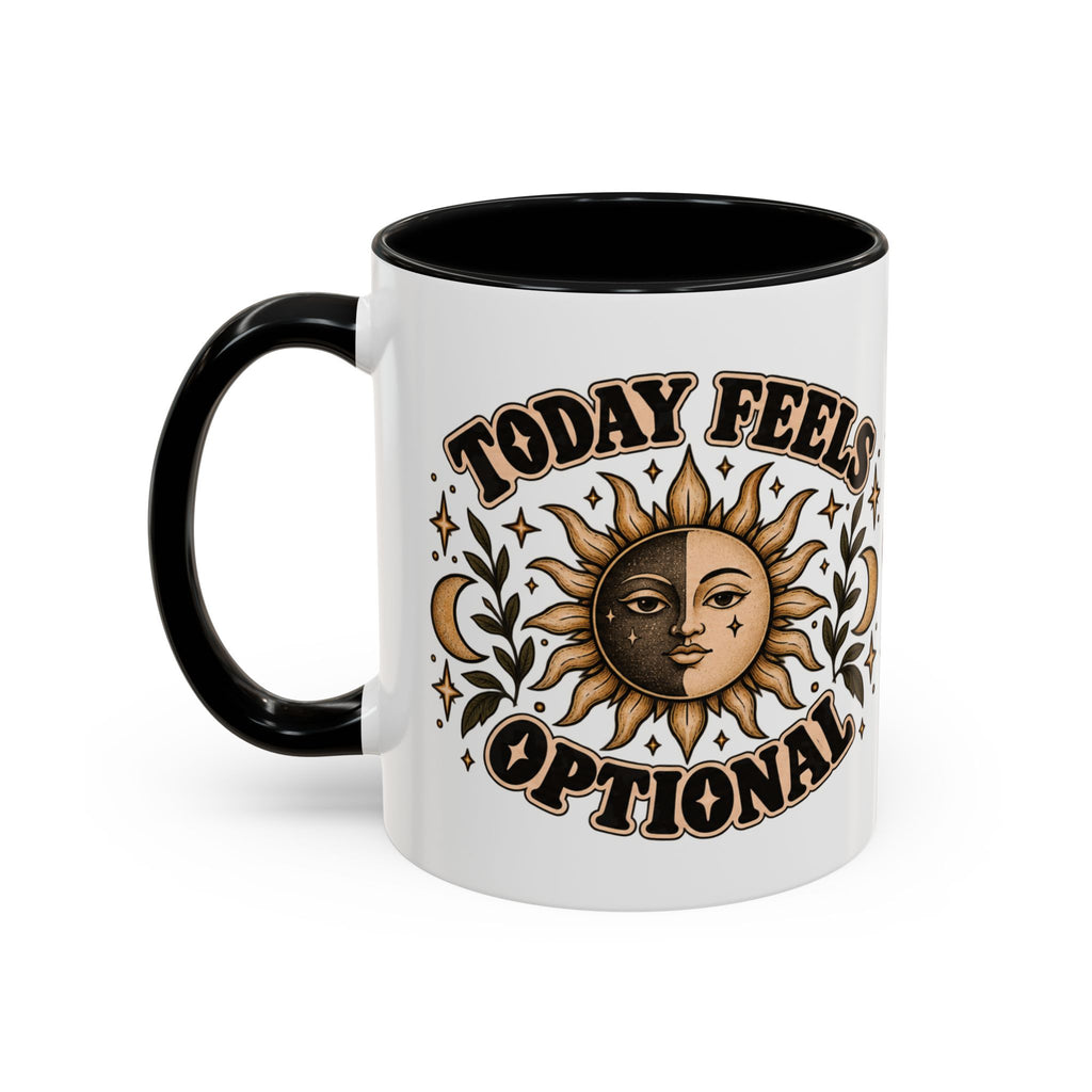 Today Feels Optional Mug — Vintage Sun & Moon Ceramic Coffee Mug