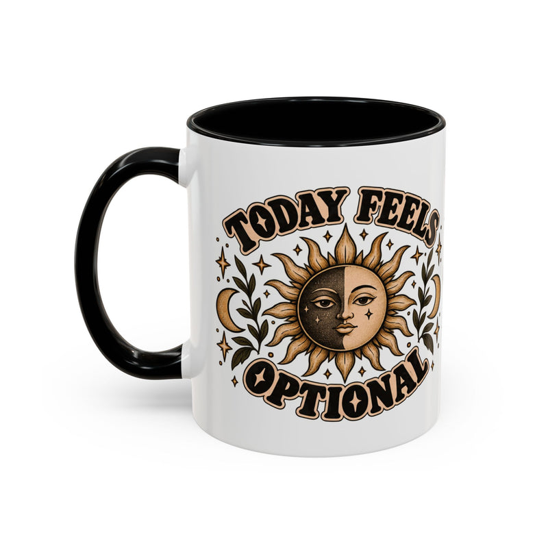 Today Feels Optional Mug — Vintage Sun & Moon Ceramic Coffee Mug