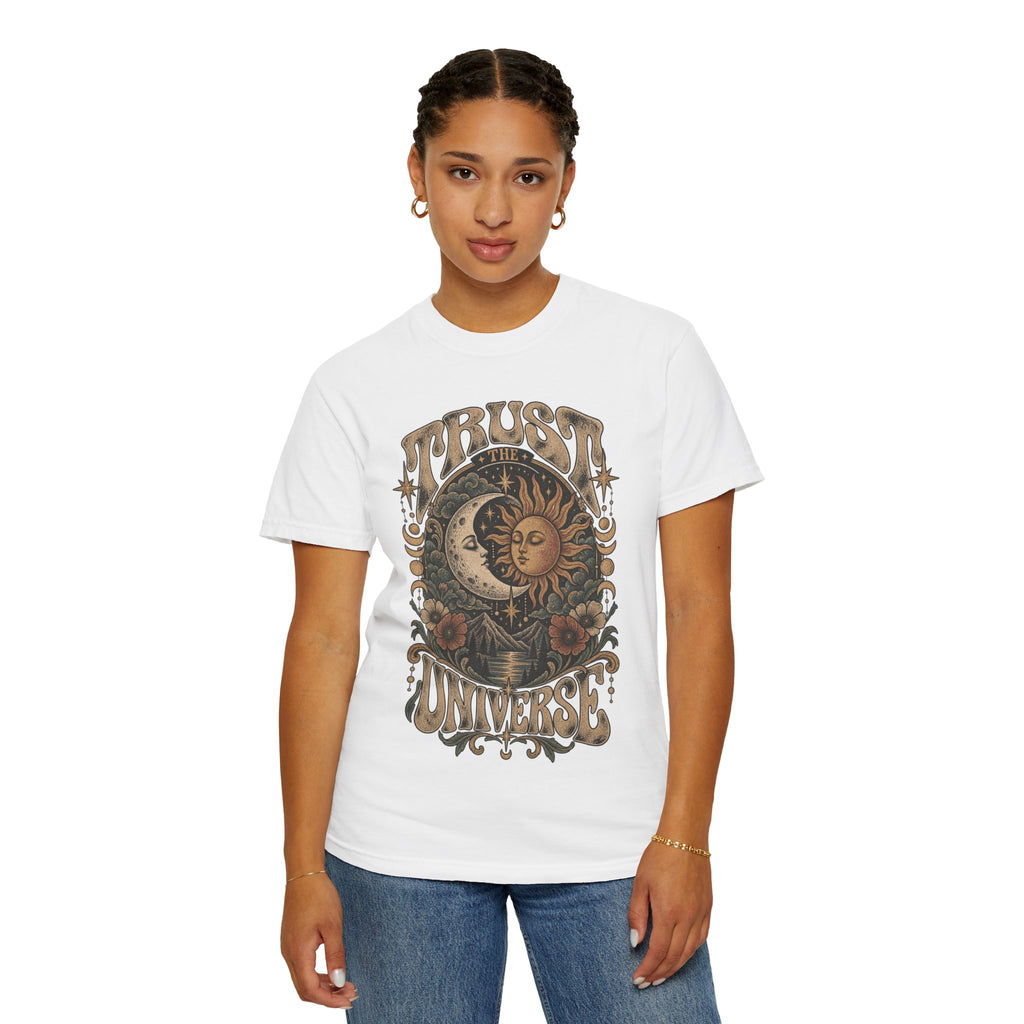 Trust the Universe T-Shirt — Vintage Sun & Moon Graphic