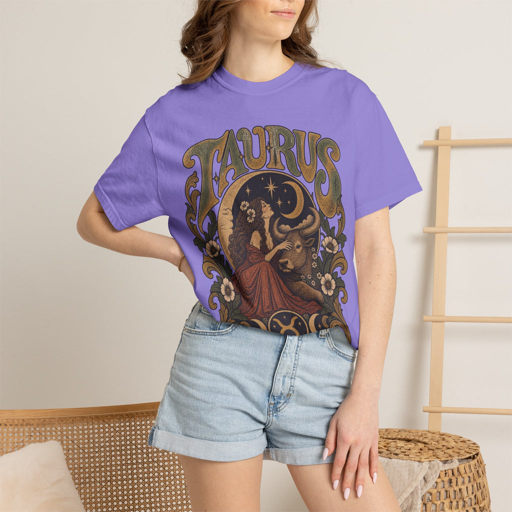 Taurus Zodiac T‑Shirt — Vintage Astrological Bull Graphic