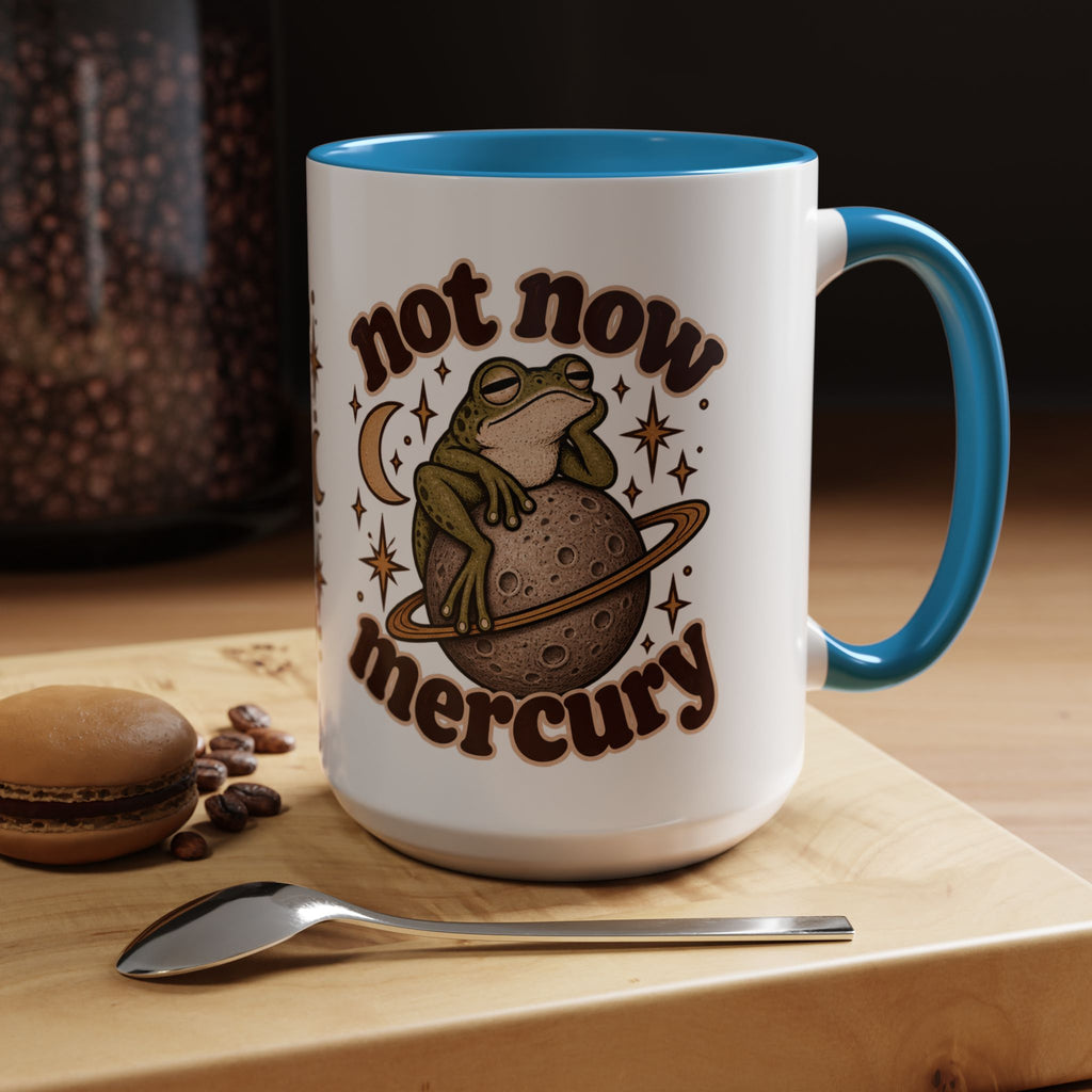 Not Now Mercury Mug — Retro Frog & Planet Ceramic Coffee Mug
