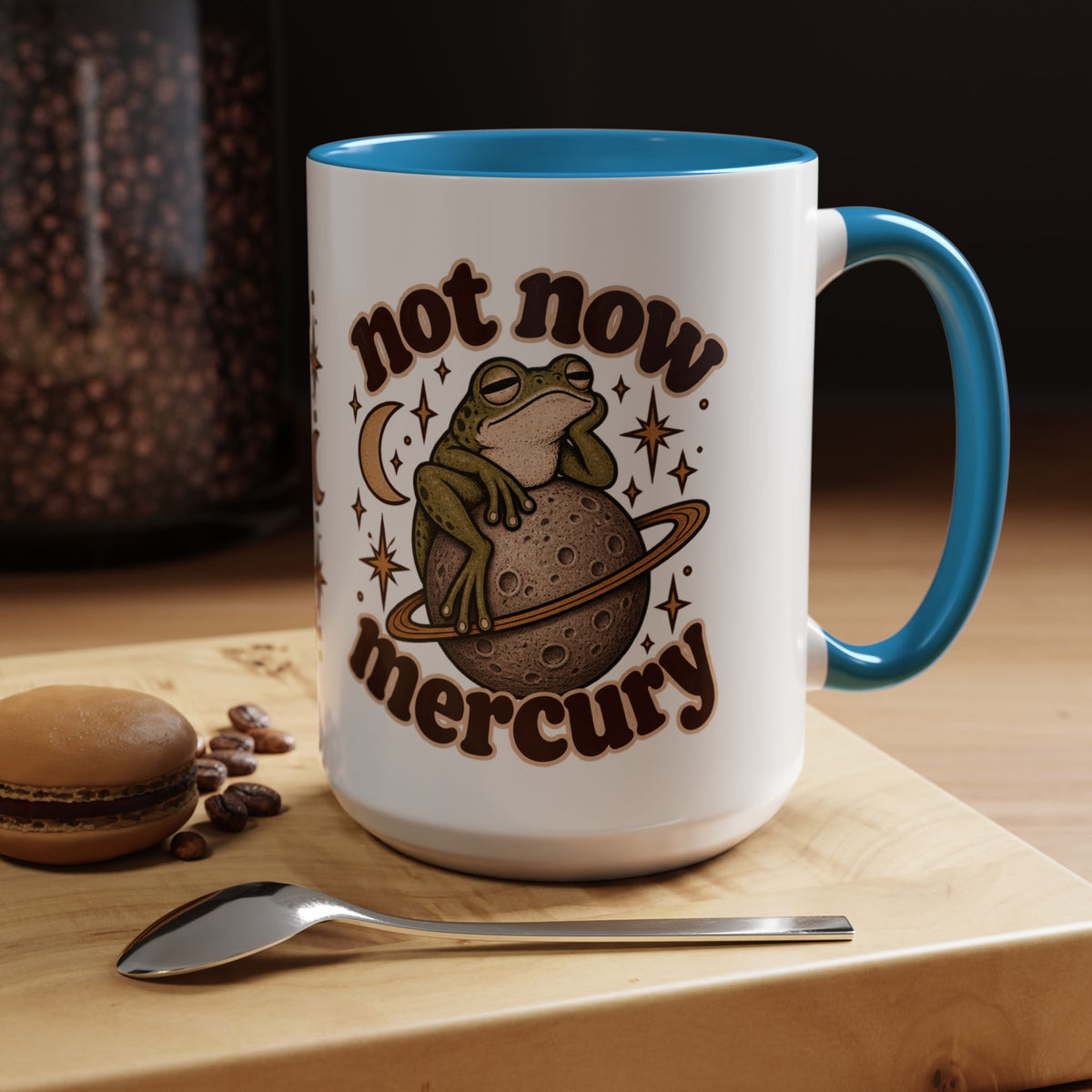 Not Now Mercury Mug — Retro Frog & Planet Ceramic Coffee Mug
