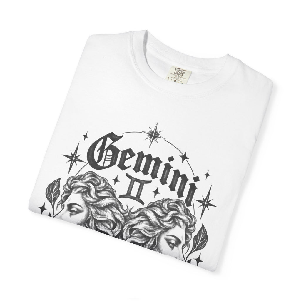 Gemini Zodiac Tee — Twin Faces Astrology T-Shirt