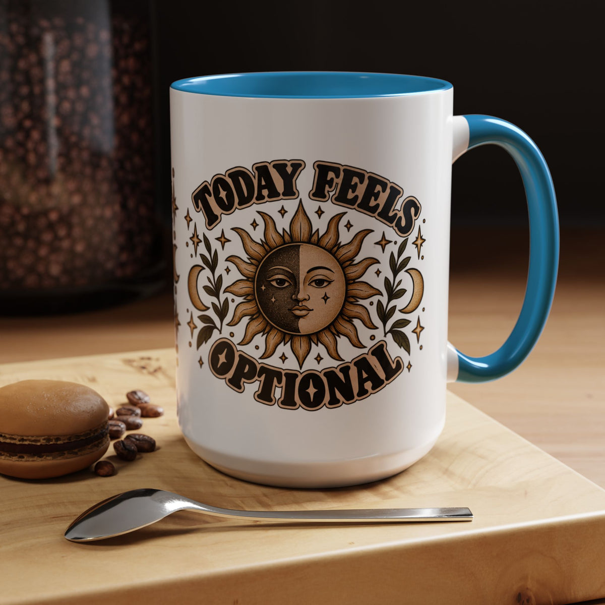 Today Feels Optional Mug — Vintage Sun & Moon Ceramic Coffee Mug