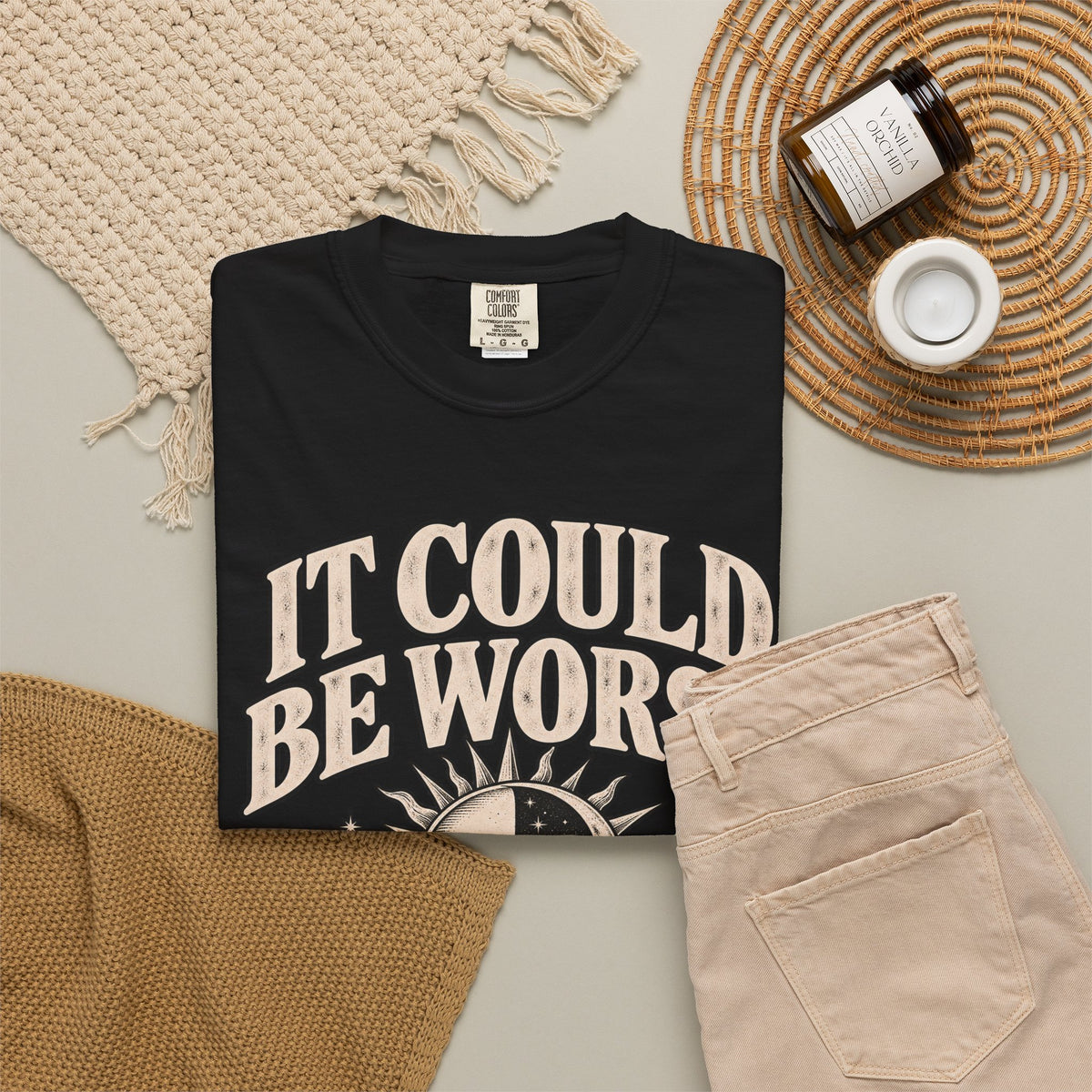 It Could Be Worse Tee — Vintage Sun & Moon Graphic T-Shirt