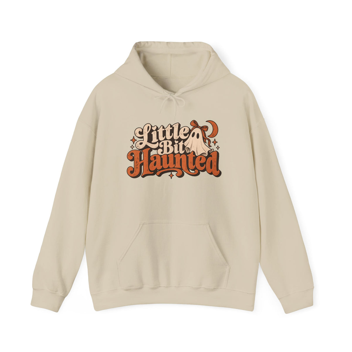 Little Bit Haunted Hoodie — Retro Halloween Ghost Pullover