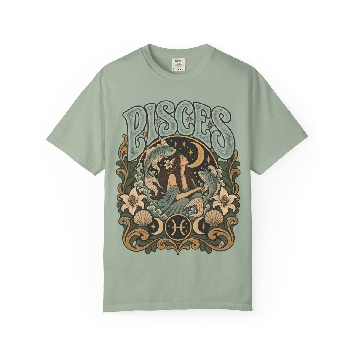Pisces Zodiac T-Shirt — Retro Astrological Artwork