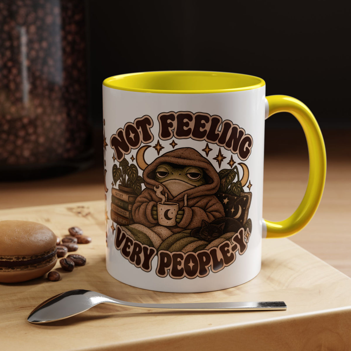 Not Feeling Very Peopley Mug — Cozy Frog Introvert Ceramic Coffee Mug