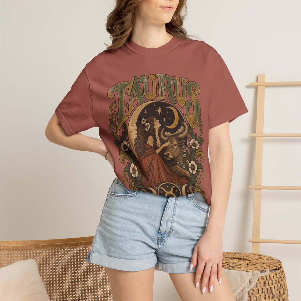 Taurus Zodiac T‑Shirt — Vintage Astrological Bull Graphic