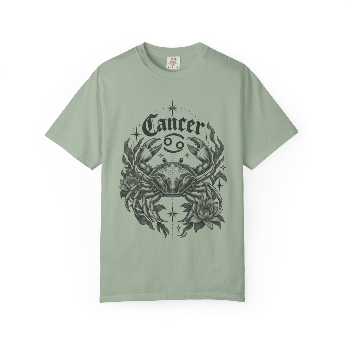 Cancer Floral Crab Zodiac Tee — Astrology Graphic T-Shirt