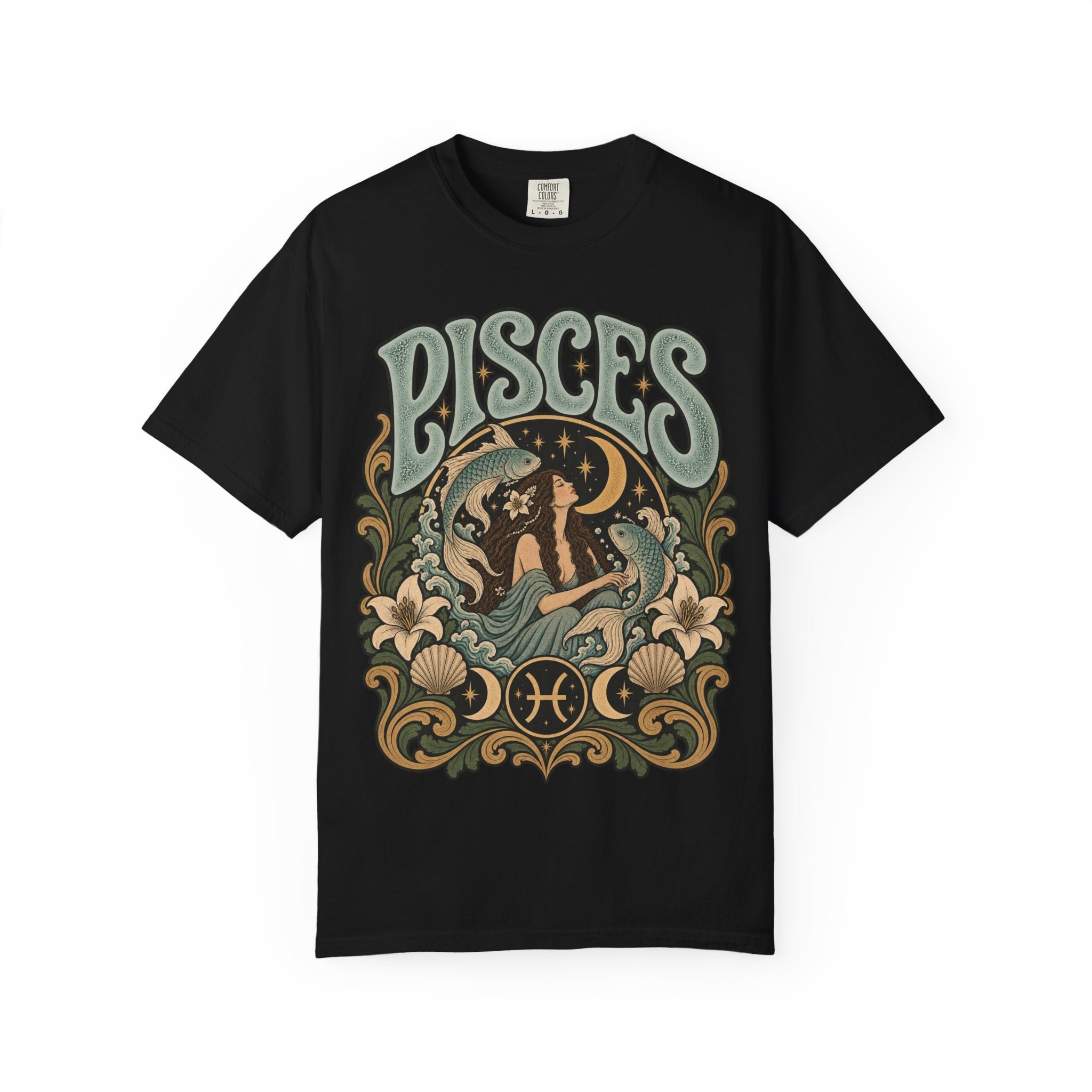 Pisces Zodiac T-Shirt — Retro Astrological Artwork
