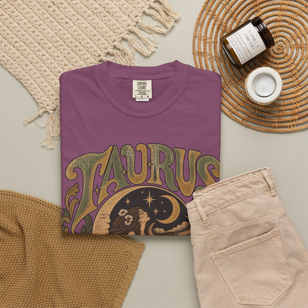 Taurus Zodiac T‑Shirt — Vintage Astrological Bull Graphic