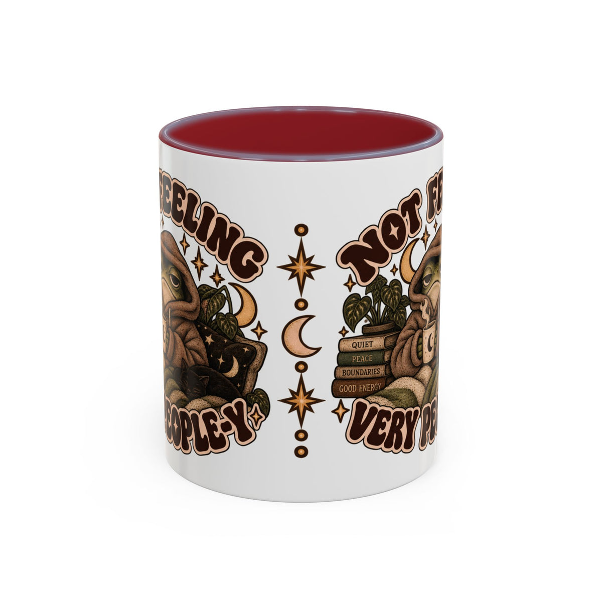Not Feeling Very Peopley Mug — Cozy Frog Introvert Ceramic Coffee Mug