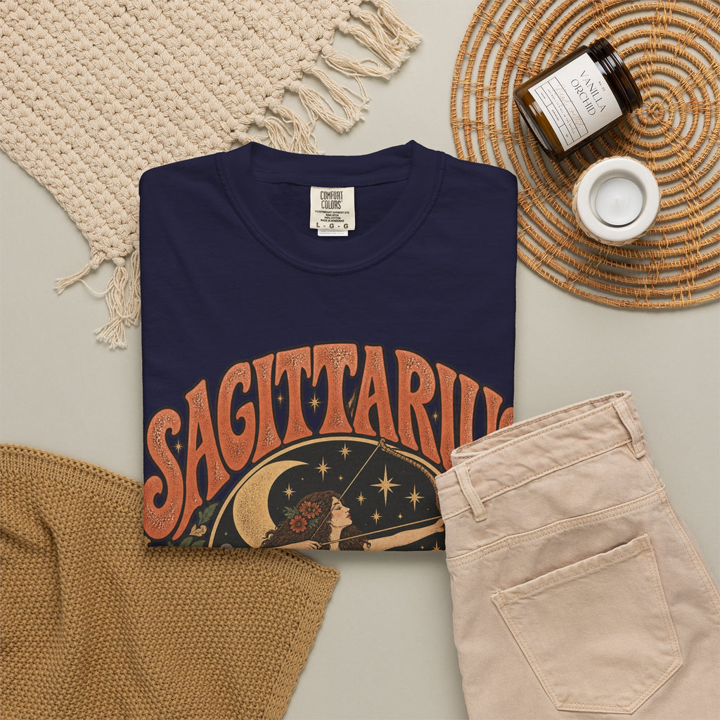 Sagittarius Zodiac T-Shirt — Retro Astrology Archer Design