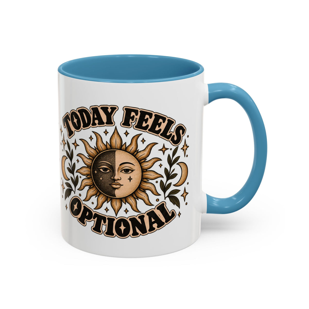 Today Feels Optional Mug — Vintage Sun & Moon Ceramic Coffee Mug
