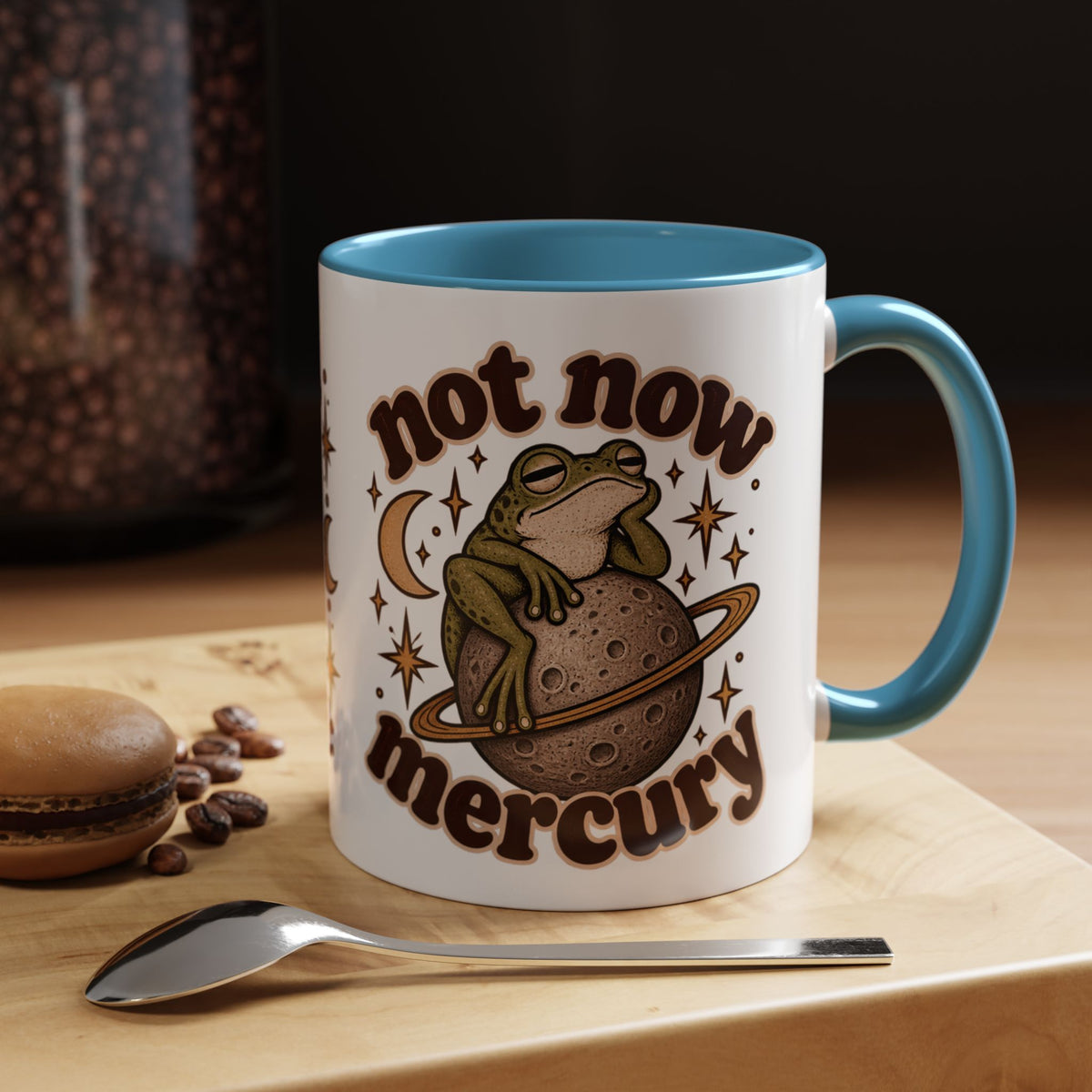 Not Now Mercury Mug — Retro Frog & Planet Ceramic Coffee Mug