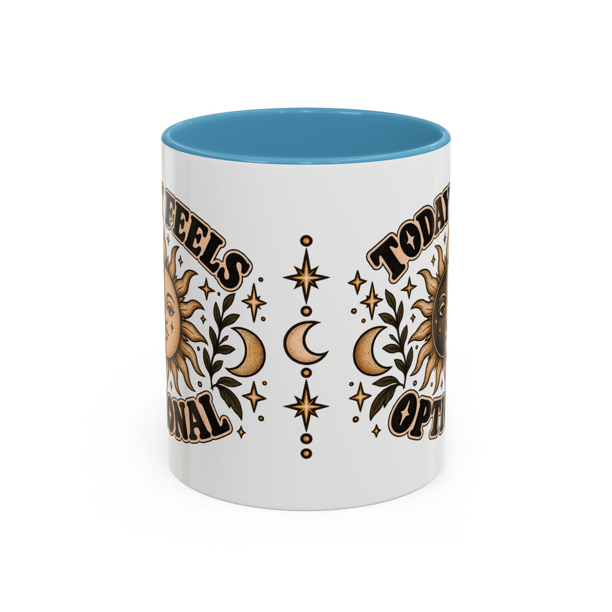Today Feels Optional Mug — Vintage Sun & Moon Ceramic Coffee Mug