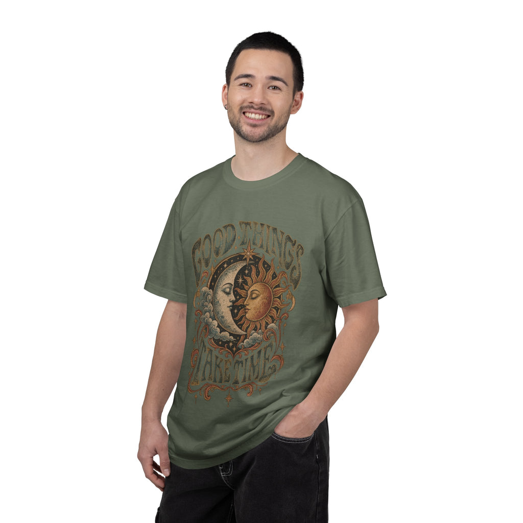Good Things Take Time Tee — Vintage Sun & Moon Graphic T-Shirt